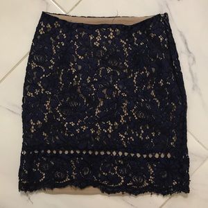 Aqua Royal Blue Lace Skirt